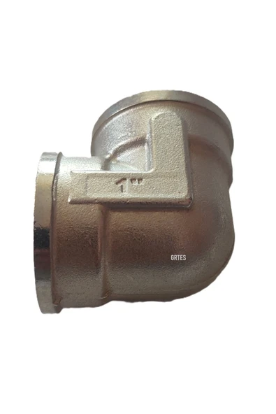 KALDE  1" Dn25 Sarı/Krom Dirsek İç Dişli (Dişi) - Brass İnternal Thread Elbow - Resim 3