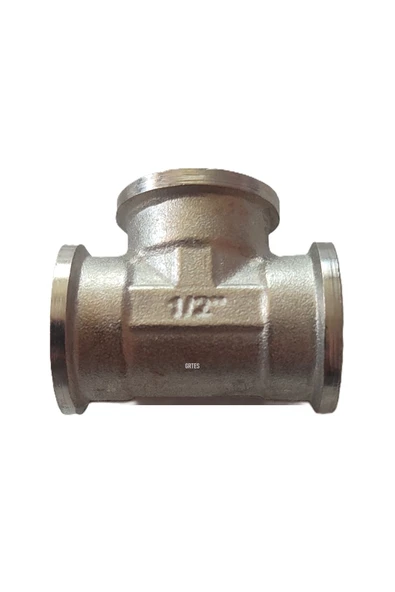 KALDE  1/2" Dn15 İç Dişli Sarı/Krom TE (Dişi) - Chrome Tee - Resim 2