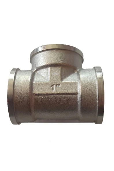 KALDE  1" Dn25 İç Dişli Sarı/Krom TE (Dişi) - Chrome Tee - Resim 2