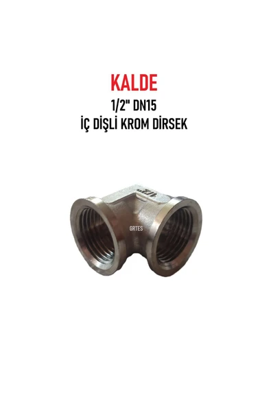 KALDE  1/2" Dn15 Sarı/Krom Dirsek İç Dişli (Dişi) - Brass İnternal Thread Elbow ürün görseli 1