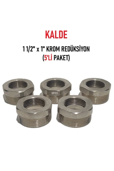 KALDE  (5'li Paket) 1 1/2" x 1" Sarı/Krom Redüksiyon - Brass Reduction ürün görseli 1