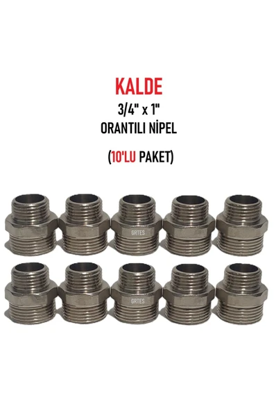 KALDE  (10'lu Paket)  3/4" x 1" Sarı/Krom Orantılı Nipel - Proportional Nipple ürün görseli 1