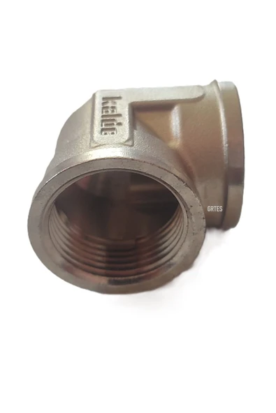 KALDE  1" Dn25 Sarı/Krom Dirsek İç Dişli (Dişi) - Brass İnternal Thread Elbow - Resim 4