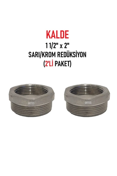 KALDE  (2'li Paket) 1 1/2" x 2" Sarı/Krom Redüksiyon - Brass Reduction ürün görseli 1
