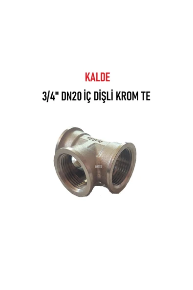 KALDE  3/4" Dn20 İç Dişli Sarı/Krom TE (Dişi) - Chrome Tee ürün görseli 1