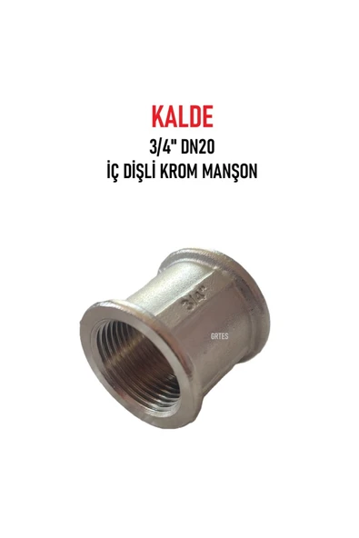 KALDE  3/4"Dn20 Sarı/Krom Manşon İç Dişli (Dişi) - Chrome Threaded Sleeve ürün görseli 1