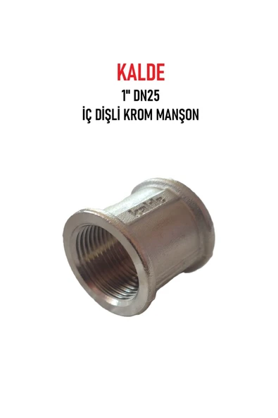 KALDE  1"Dn25 Sarı/Krom Manşon İç Dişli (Dişi) - Chrome Threaded Sleeve ürün görseli 1