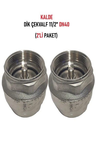 KALDE  (2'li Paket) 11/2" Dn40 Sarı/Krom Dik Çekvalf - Vertical Check Valve ürün görseli 1
