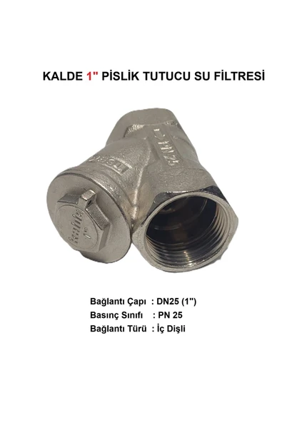 KALDE  1" Sarı / Krom Pislik Tutucu Su Filtresi Dn25 - Threaded Strainer ürün görseli 1
