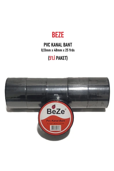 BEZE  (5'li Paket) Pvc Kanal Bant 0,13mm x 48mm x 25 Yrds ürün görseli 1