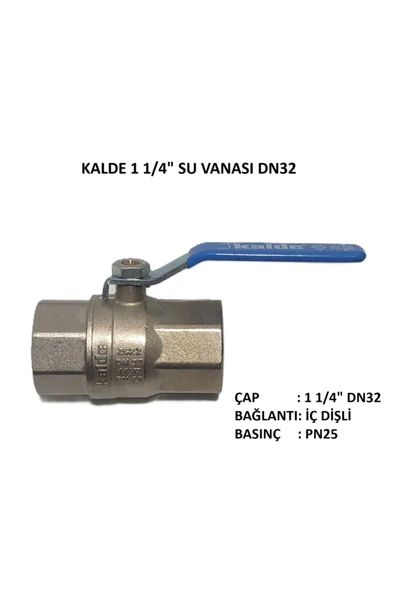 KALDE  1 1/4" Küresel Su Vanası DN32 - Water Valve PN25 ürün görseli 1