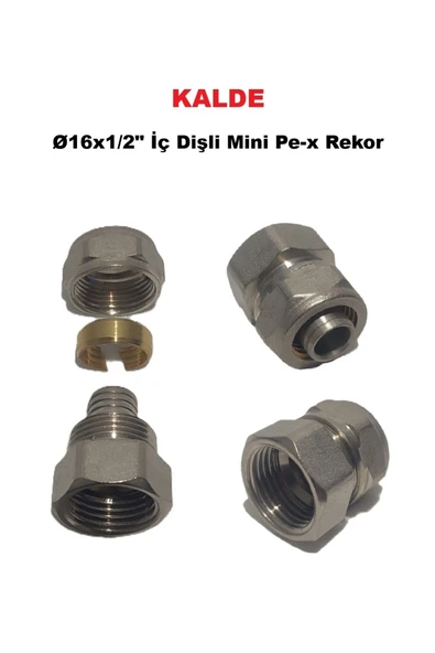 KALDE  Ø16x1/2" İç Dişli Mini Pex Rekor - Mobil Sistem Boru Bağlantı Rekoru ürün görseli 1