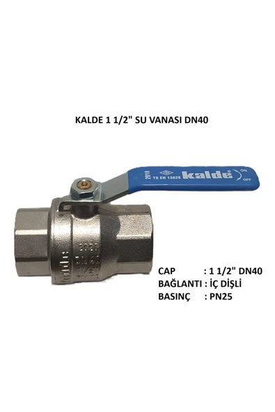 KALDE  1 1/2" Küresel Su Vanası DN40 - Water Valve PN25 ürün görseli 1