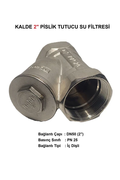 KALDE  2" Sarı / Krom Pislik Tutucu Su Filtresi Dn50 - Threaded Strainer ürün görseli 1