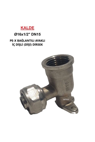 KALDE  (5li Paket) Ø16x1/2" Pex Bağlantılı İç Dişli Ayaklı Dişi Dirsek (Mobil Sistem Boru Bağlantı Parçası) ürün görseli 1
