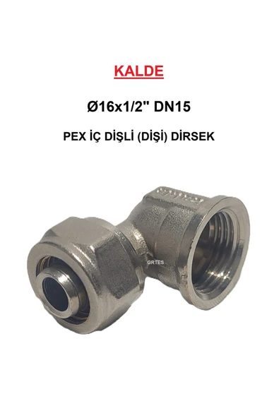 KALDE  (10'lu Paket) Ø16x1/2" Pex İç Dişli (Dişi) Dirsek (Mobil Sistem Boru Bağlantı Parçası) ürün görseli 1