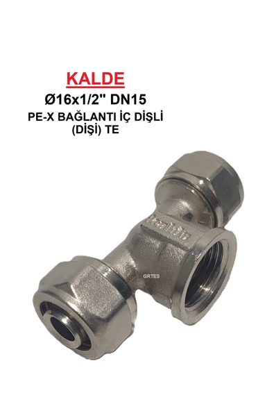 KALDE  Ø16x1/2" Pex Te İç Dişli - Dişi (Mobil Sistem Bağlantı Parçası) ürün görseli 1