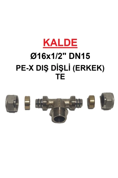KALDE  (5!li Paket) Ø16x1/2" Pex Te Dış Dişli - Erkek (Mobil Sistem Bağlantı Parçası) ürün görseli 1