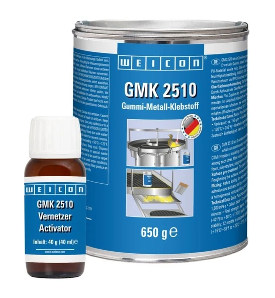 Weicon GMK 2510 Yapıştırıcı 0,69 kg, siyah-Alman Balisi-Ekstra güçlü 2 komponentli kauçuk-metal yapıştırıcı ürün görseli 1