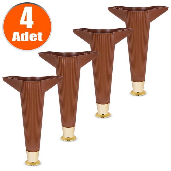 Mobilya Kanepe Koltuk Ünite Ayağı 22 Cm Kahverengi Konsol Tv Ünitesi Ayakları (4 ADET) ürün görseli 1