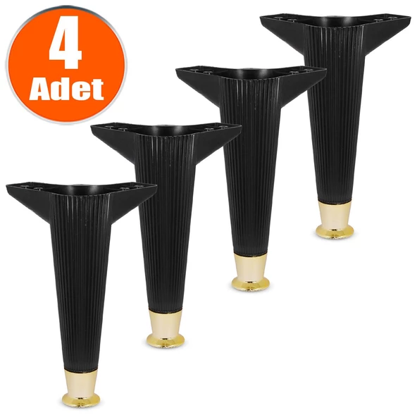 Mobilya Kanepe Koltuk Ünite Ayağı 22 Cm Siyah Konsol Tv Ünitesi Ayakları 4 Adet ürün görseli 1