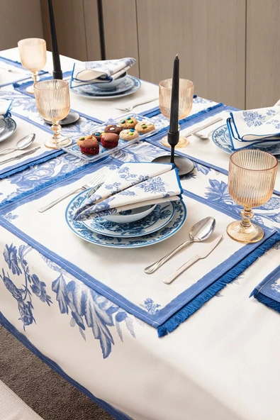 Elysian Blue, Premium Seri Mutfak Sunum Peçetesi, Duck Keten Kumaş 40x40cm ürün görseli 1