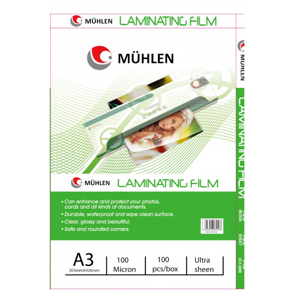 Mühlen Laminasyon Makinesi Filmi 100 Mc A3 1 Paket 100 Adet ürün görseli 1