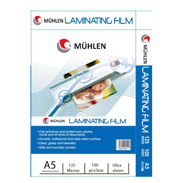 Mühlen Laminasyon Makinesi Filmi 125 Mc A5 1 Paket 100 Adet ürün görseli 1