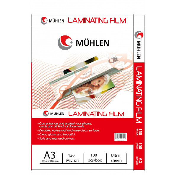 Mühlen Laminasyon Makinesi Filmi 150 Mc A3 1 Paket 100 Adet ürün görseli 1