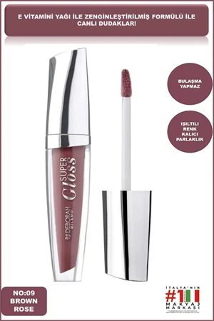 Deborah Extra Parlak Super Gloss Brown Rose No: 09 ürün görseli 1