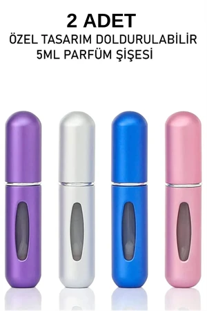 2 li Parfüm Şişesi Çanta Içi Mini Doldurulabilir Seyahat Cep Yedek Parfüm Şişesi 5 ml ürün görseli 1