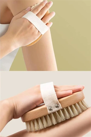 Organik Doğal At Kılı Selülit Fırçası Masaj Aleti Banyo Vucüt Fırça Peeling ürün görseli 1