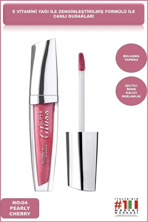 Deborah Extra Parlak Super Gloss Pearly Cherry No: 04 ürün görseli 1