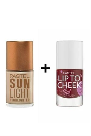 Pastel Lip To Cheek Tint Carmen Ruj,Allık ve Sunlight Highlighter - Aydınlatıcı 101 ürün görseli 1
