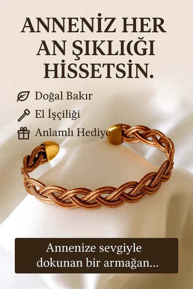 El İşçiliği Şık ve Zarif Bakır Bileklik" ürün görseli 1
