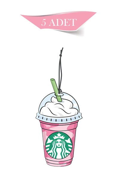 ByMeyla Starbucks Kremalı 5'li Dekoratif Oto Kokusu ve Oto Aksesuarı ürün görseli 1