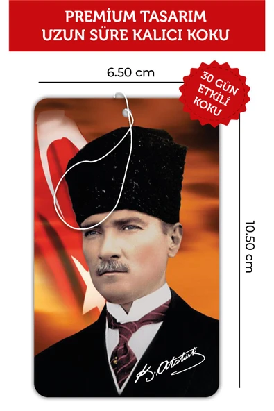 ByMeyla Mustafa Kemal Atatürk Görselli̇ Dekorati̇f Hedi̇yeli̇k Oto Kokusu Ve Aksesuari ürün görseli 1