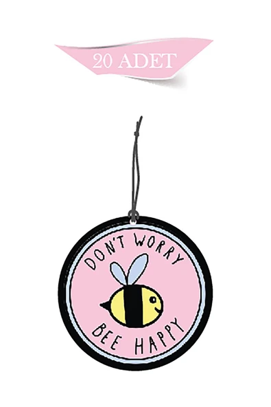 ByMeyla Don't Worry Bee Happy Tasarımlı 20'li Oto Kokusu ve Oto Aksesuarı ürün görseli 1