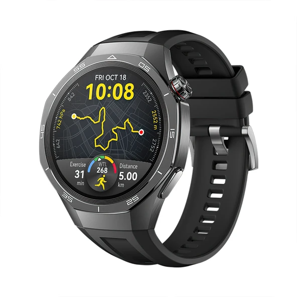 Huawei Watch Gt5 Pro 46mm İle Tam Uyumlu Kordon Metal Tokalı Yumuşak Silikon Kordon Kayış  Siyah ürün görseli 1