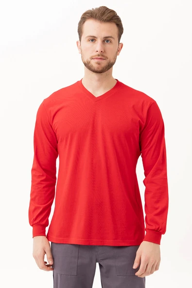 Padus V Yaka Uzun Kollu T-Shirt - Rahat Kesim, Günlük ve İş Kullanımı İçin ürün görseli 1