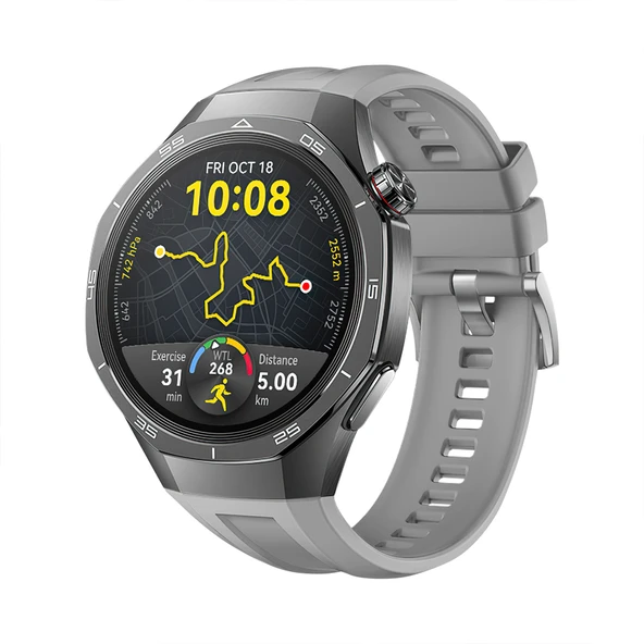 Huawei Watch Gt5 Pro 46mm İle Tam Uyumlu Kordon Metal Tokalı Yumuşak Silikon Kordon Kayış  Gri ürün görseli 1