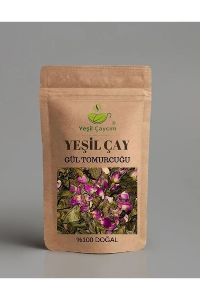 Yeşil Çaycım Güllü Rize Yaprak Yeşil Çay Harmanı %100 Doğal El Yapımı, ve Doğal Detoks, 50 Gr ürün görseli 1