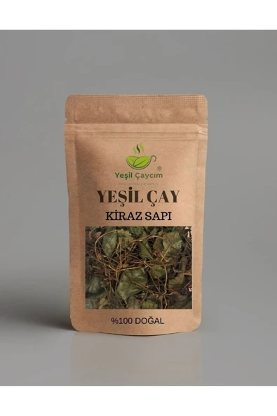 Yeşil Çaycım Kiraz Sapı Rize Yaprak Yeşil Çay, Harmanı ve Çay %100 Doğal, El Yapımı 25 Gr ürün görseli 1
