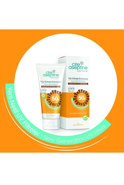 Cire Aseptine Yüz Güneş Kremi SPF 50+ – Yaşlanma Karşıtı & Leke Önleyici Koruma, 50 ml ürün görseli 1
