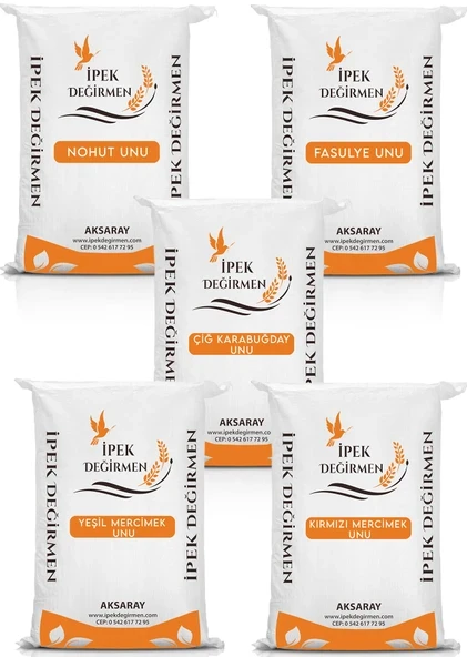İpek Değirmen 1 KG Fit Yaşam Glutensiz Un Paketi Karabuğday Nohut Fasulye Kırmızı Yeşil Mercimek Unu ürün görseli 1