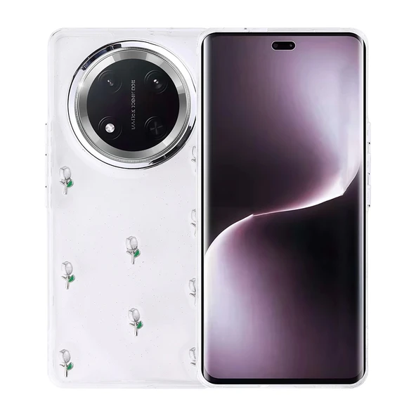 Honor Magic 7 Lite Uyumlu Kılıf Airbag Tasarımlı Simli Şeffaf Kutup Kapak ürün görseli 1