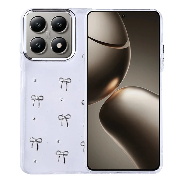 Xiaomi 14T Uyumlu Kılıf Airbag Tasarımlı Simli Şeffaf Kutup Kapak ürün görseli 1
