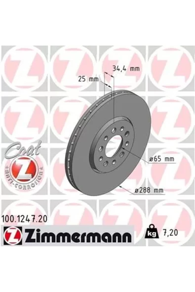 Zimmermann 100.1247.20 ON FREN AYNASI GOLF IV 00 V 03 POLO 01 BORA 98 OCTAVIA 98 FABIA 05- -1J0615301C ürün görseli 1