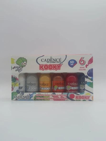 KOOKY METALİK SPREY  KUMAŞ BOYASI 6X50ML ürün görseli 1