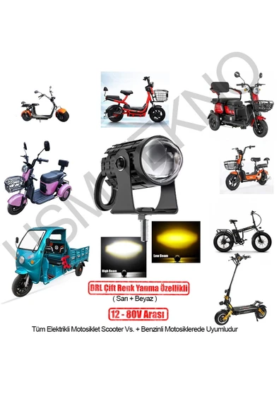 Elektrikli Scooter Farı Elektrikli Motosiklet Elektrikli  Bisiklet Farı 12v-80v-Uyumlu ürün görseli 1